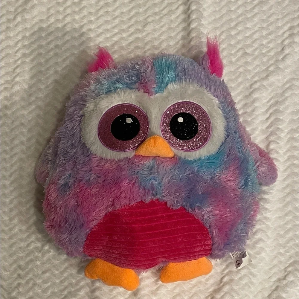 Colorful Plush Owl accent pillow